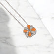 10K WG Diamond Hearts-Flower Set Jewelry / 6.76gr / 1.8mm / 18in / 0.25Wt Dia