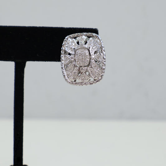 14K WG Diamond Luxury Stud Earrings / 9.46gr /  / D-0.37Ct