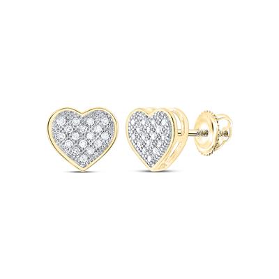10k Yellow Gold Heart Diamond Woman's Earrings / Size:  / Weight:  / 50203