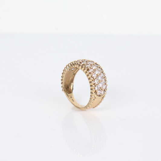 Luxury Engagement Ring 14K Yellow Gold With Zirconia / 4.5gr / Size 7