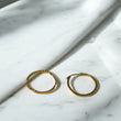 18K Yellow Gold Striped Hoop Earrings / 0.87gr / 0.8in