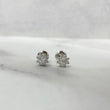 14K White Gold Lab Diamond Flower Petal Stud Earrings 0.50Ct Lab Dia Vs / 0.93gr / 6mm