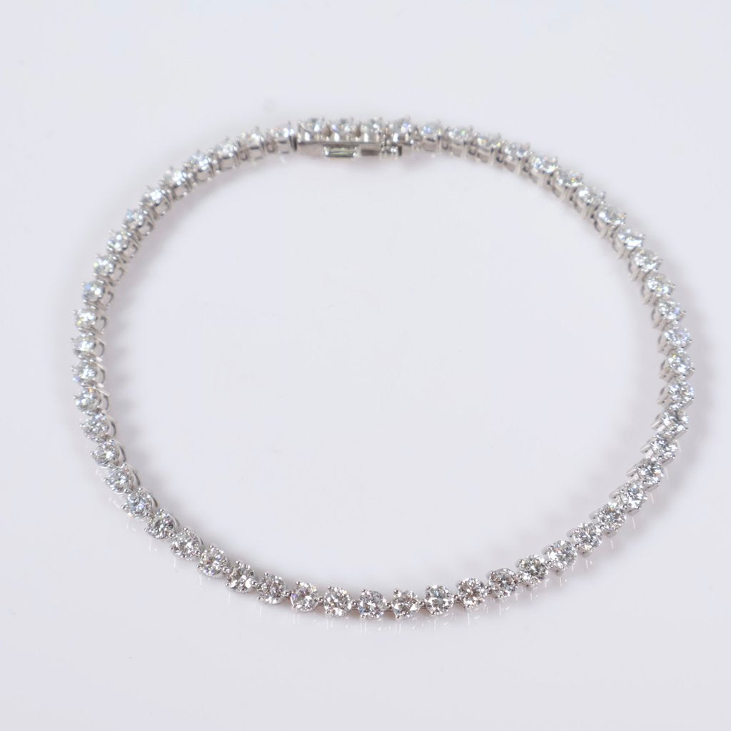 14K WG Lab Diamond Tennis Bracelet / 6.4gr / 3.8mm / 7in / 6.30Ct / VS / F