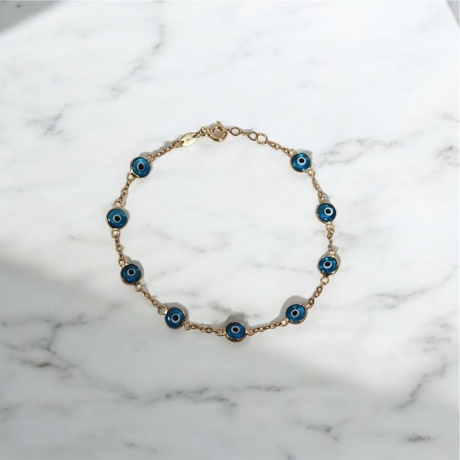 14K YG Evil Eye  Bracelet / 2.20gr / 7.5 in