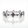 10K WG Diamond Clovers With Sapphire Bracelet / 43.4gr / 17mm / 8in / S-11.63Ct / D-6Ct