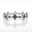 10K WG Diamond Clovers With Sapphire Bracelet / 43.4gr / 17mm / 8in / S-11.63Ct / D-6Ct