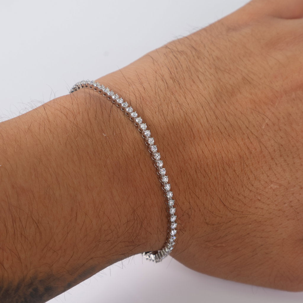 14K WG Lab Diamond Tennis Bracelet / 5.3gr / 2.6mm / 7in / 2.75Ct Lab / VS / F