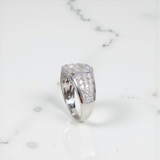10K WG Diamond Luxury Baguette Rings / 7.3gr / Sz 10.5 / D-2.25Ct