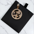 Pisces Sign Pendant 10K Yellow Gold With Diamond / 1.64Ct Dia / 6.2gr