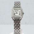 Cartier Panthere Quartz Steel Aftermarket Band Original Case And Movement Watch / 23mm / 6.50TCW Full Natural Diamond