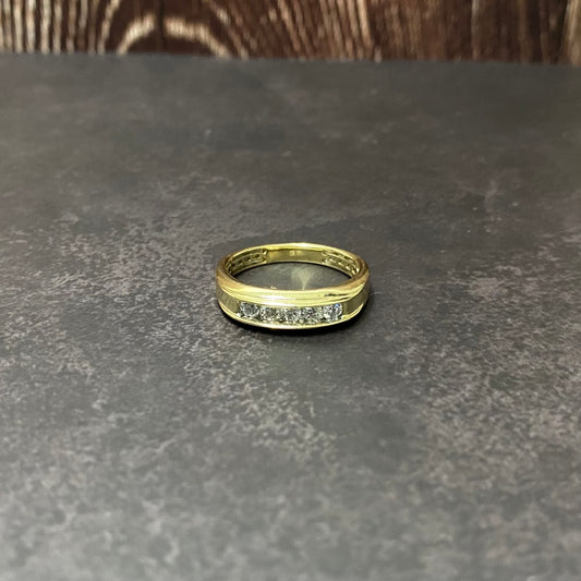 14K Yellow Gold Lab Diamond Luxury Engagement Ring 0.47Ct Lab Dia Vs / 6.11gr / Size 9 3/4