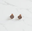 10K Yellow Gold Diamond Cross Circle Stud Earrings 0.17Ct / 1.5gr