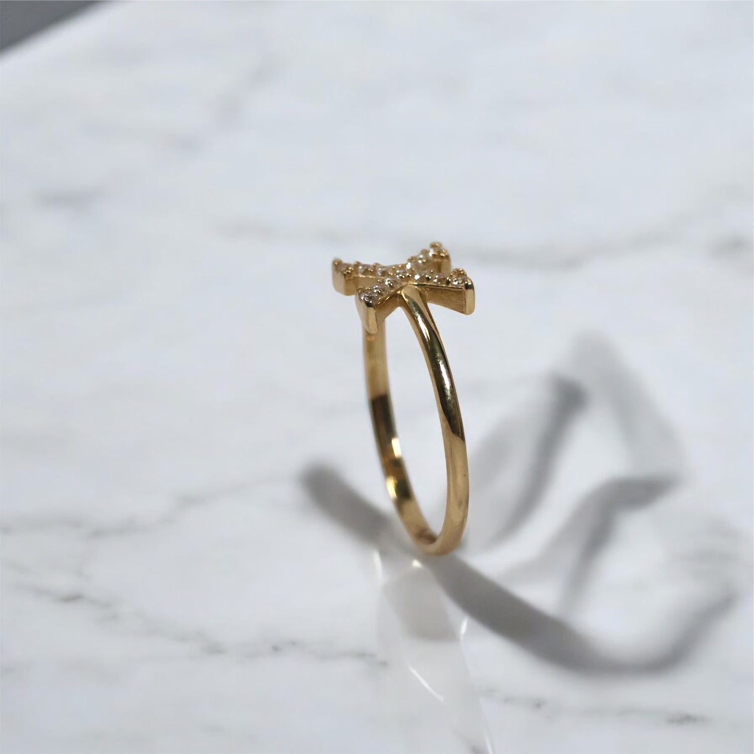 14K YG Letter X Ring / 1.41gr / Sz 7.5