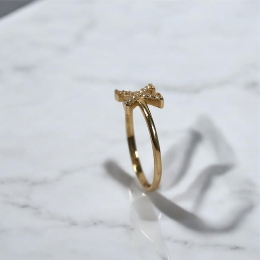 14K YG Letter X Ring / 1.41gr / Sz 7.5