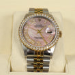 Rolex Datejust MOP Pink Dia Dial Roman Numbers - Diamond Bezel Ref 16013 Watch / 36mm /