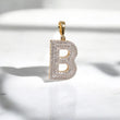 10K YG Diamond Letter B Pendant / 2.7gr / 1.1in / 0.52Wt Dia