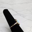 14K Yellow Gold Bluestone Ring With Zirconia / 3.1gr / Size 8