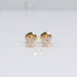 14K YG Lab Diamond Mini Petal Flower Stud Earrings / 0.78gr / 5mm / 0.25 CTTW Lab VS / E-F