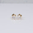 14K YG Lab Diamond Oval Cut Stud Earrings / 0.91gr / 6mm / 1 CTTW Lab VS / E-F