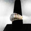 Three Diamond Lines Ring 10K Yellow - White Gold / 6.9gr / Size 10
