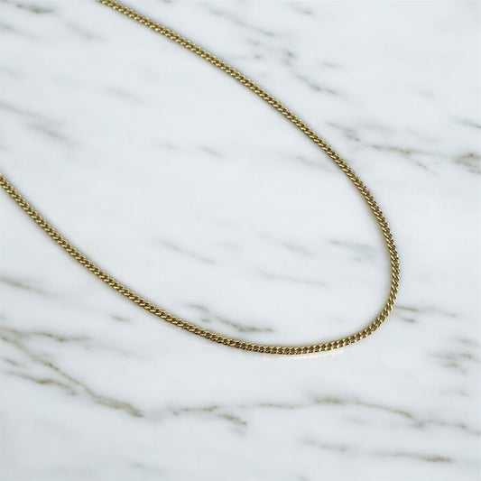 10K YG American Cuban Link Chain / 1.32 / 2.1mm / 16in