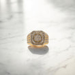 10K YG Luxury Square Rings / 7.7gr / Sz 10.5 / White Zircons