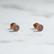 14K Rose Gold Diamond Circle Flower Stud Earrings 0.45Ct / 1.4gr