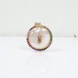 14K YG Virgin Of Guadalupe Pendant / 4.25gr / 1in / Colored Zircons