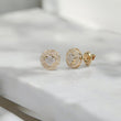 14K YG Diamond Circle Luxury Stud Earrings / 1.53gr / 9mm / 0.33Ct Dia