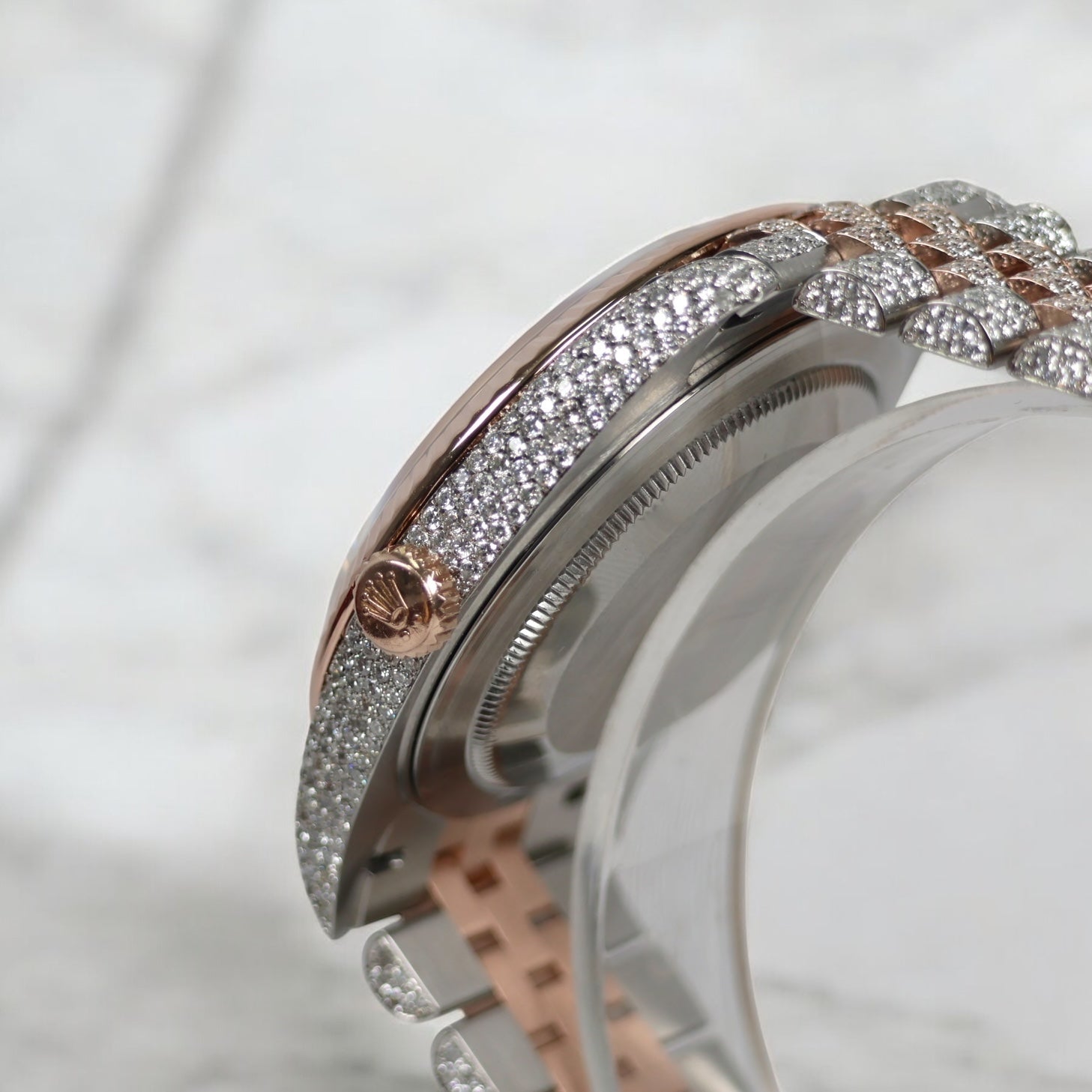 Watch Rolex Date Just 2019 Chocolate 2 Tone All Factory Watch /  / 41mm / Aftermarket Vvs1 Natural Diamonds
