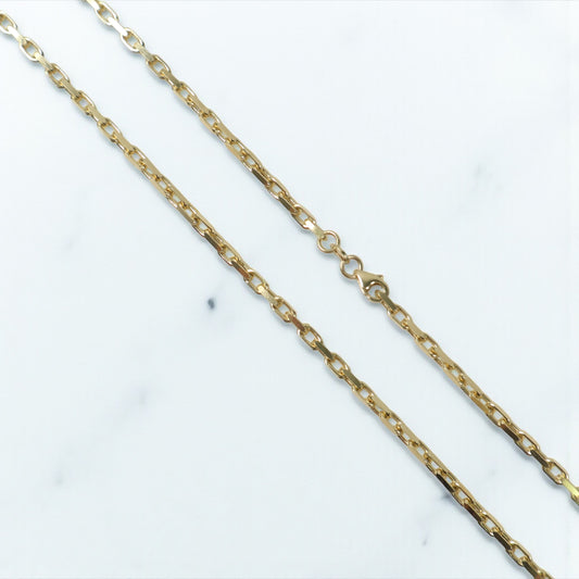14K YG Square Link Chain / 14gr / 2.6mm / 22in /