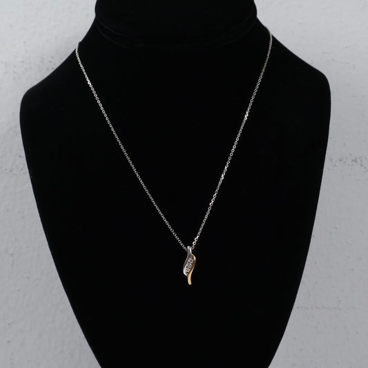 14K Yellow-White Gold Diamond'S Jewelry Set / 3.6gr