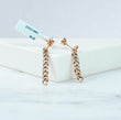 14K Yellow Gold Cuban Stud Earrings With Diamond / 3.1gr