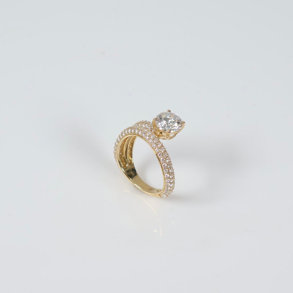 14K YG NO CHANGE Lab Diamond Luxury Solitaire Round Engagement Ring / 4gr / Sz 6 1/4 / 2.90Ct Lab / VS / F