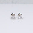 14K WG Lab Diamond Three-Stone Stud Earrings / 1.1gr / 6mm / 0.50 CTTW Lab VS / E-F