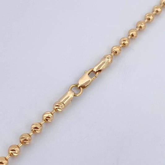 18K Yellow Gold Military Balls Diamond Cut Chain / 19gr / 3.7mm / 20in