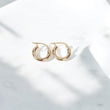 14K YG Fashion Hoop Earrings / 1.3gr / 0.6in /
