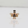18K YG Duck Bags Of Money Ironwork / 1.64gr / 0.6in / Black-White Zircons
