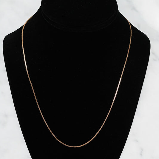 18K Rose Gold Chino Link Chain / 1.6gr / 1mm / 19.5in