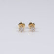 14K YG Lab Diamond Mini Flower Stud Earrings / 0.94gr / 5mm / 0.25 CTTW Lab VS / E-F