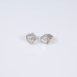 14K WG Lab Diamond Heart Stud Earrings / 3.64gr / 11mm / 3.65Ct Lab / VS / F