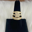 14K Yellow Gold Diamond Luxury Square Trio Engagement Ring 1.25Ct Dia / 7.6gr / Size 7W/10M