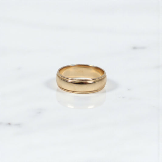 14K YG Band Engagement Ring / 5.22gr / Sz 9 / 6mm /