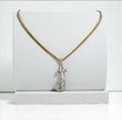 10K Yellow Gold Letter J Pendant With Diamond 1.17Ct / 4.7gr