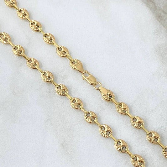 18K Yellow Gold Diamond Cut Gc Link Chain / 14.2gr / 5.7mm / 18in