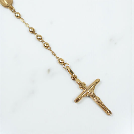 10K YG Rosary - Diamond Cut Balls Chain / 6.4gr / 3mm / 18in /