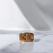 18K Rose Gold Amor Ring With Zircons / 7.5gr / Size 6