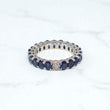 14K WG Diamond Eternity Band Rings / 4.64gr / Sz 6 / Sapphire