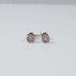 14K White Gold Diamond Circle Flower Stud Earrings 0.39Ct / 1.4gr