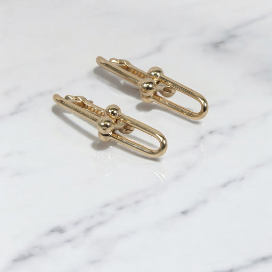 14K YG Fany Stud Earrings / 2.67 / 0.9in /